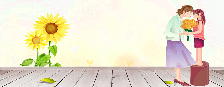 母亲节手绘向日葵海报Banner