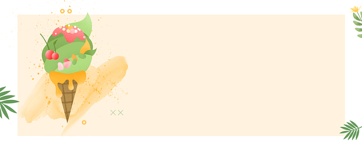 冰激凌卡通黄色海报背景banner