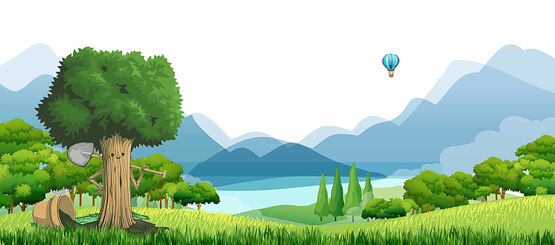 植树节绿色卡通可爱banner