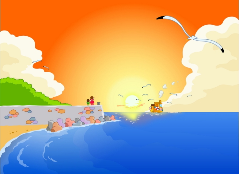 大海海边背景模板