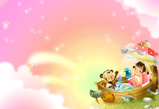 卡通梦幻粉色台历海报背景模板