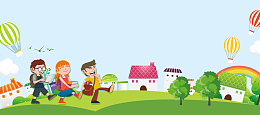 创建文明校园卡通简约蓝色banner