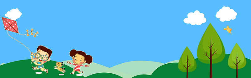 清明节绿色卡通banner