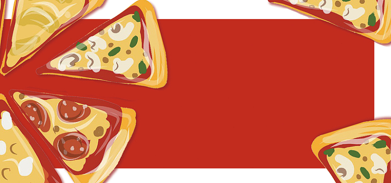 披萨红色卡通banner