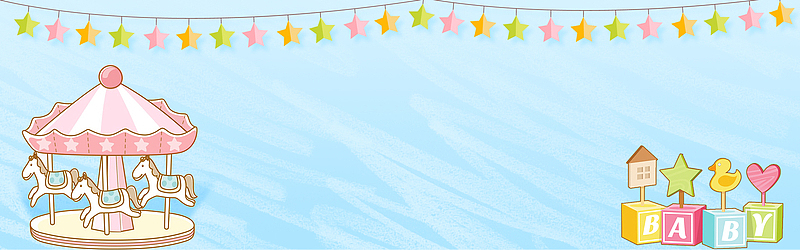 可爱卡通手绘儿童banner背景