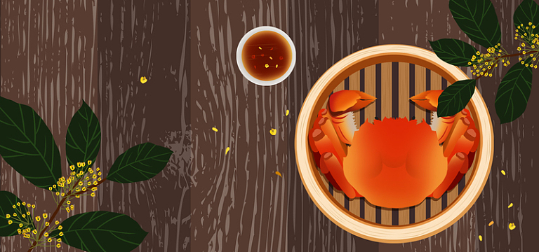 大闸蟹美食bannerpsdjpg卡通森林背景bannerjpg旅游山水背景图jpg高端