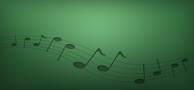 音乐符号绿色背景
