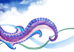 简约卡通波浪少儿背景素材