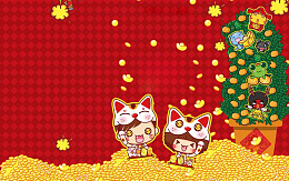 送财童子卡通背景图