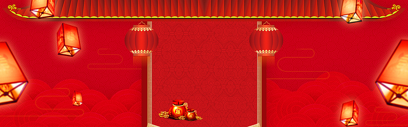 春节元素简约红色banner背景