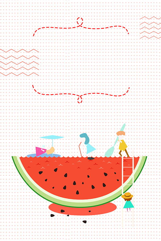 矢量插画鲜榨西瓜汁背景素材