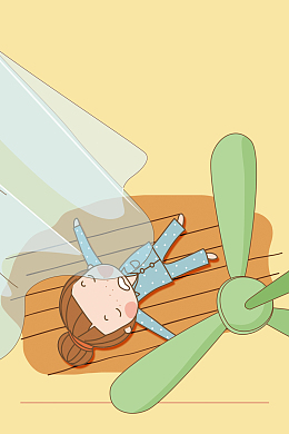 卡通大暑传统二十四节气海报