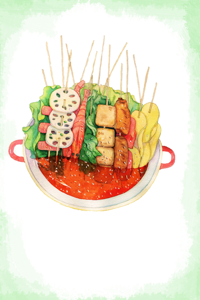 关键词 : 串串美食,卡通海报,四川海报,美食宣传,美食海报,四川美食