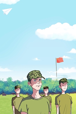 简约学校新生军训背景模板