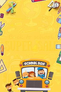 卡通开学季新学期背景模板