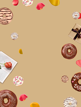 手绘表白日吃货节海报背景模板