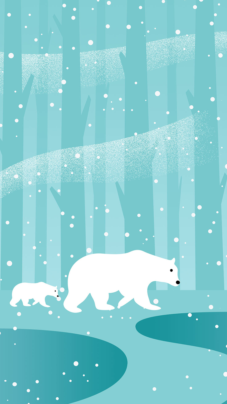 森林遇见冬季冬天冬季熊北极熊