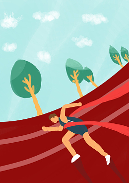 手绘校园运动会插画海报