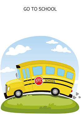 去学校的巴士卡通海报背景素材