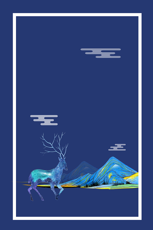 热门蓝色麋鹿背景素材图片-蓝色麋鹿背景图片下载-觅元素