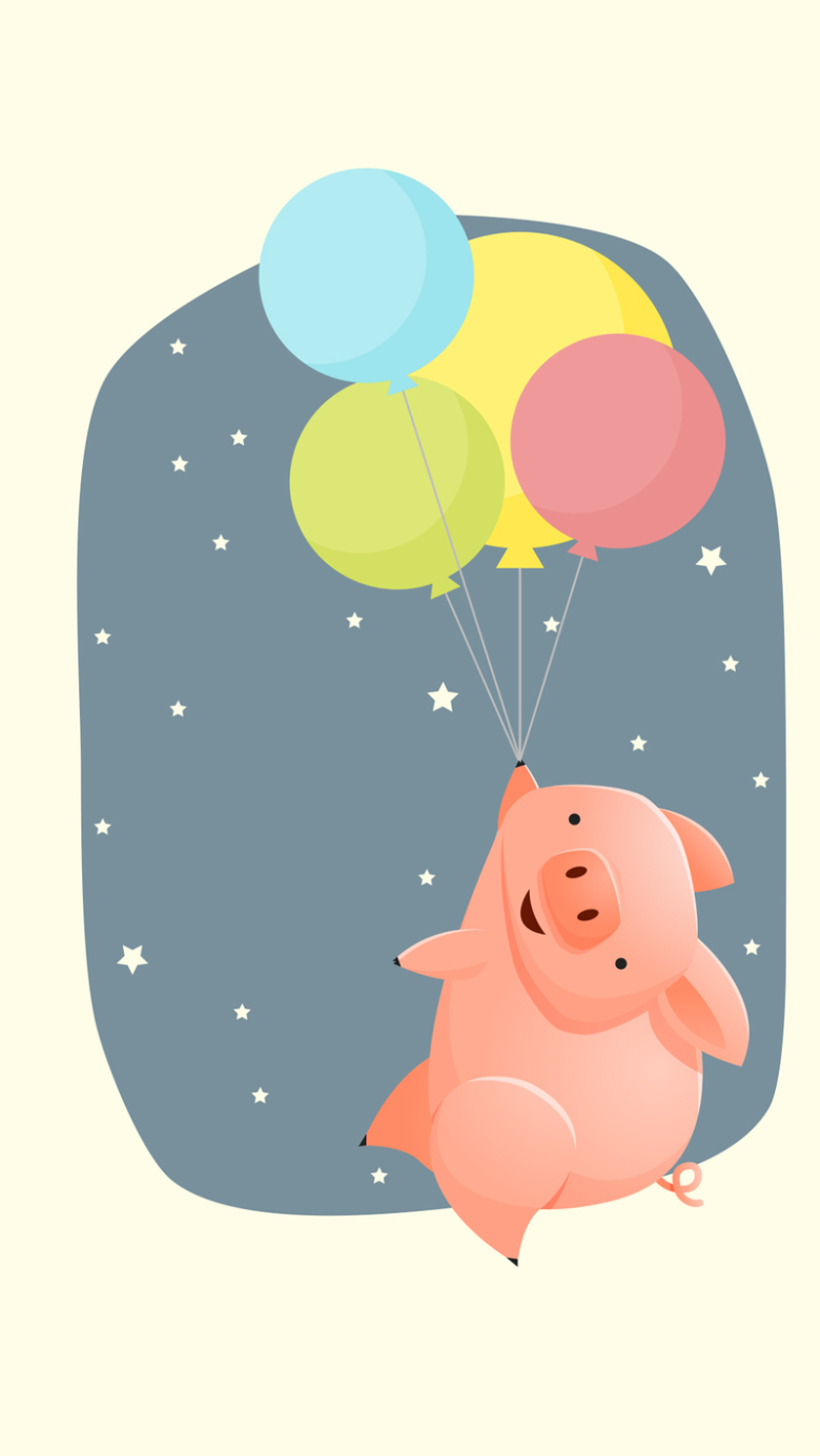 小猪生日矢量素材