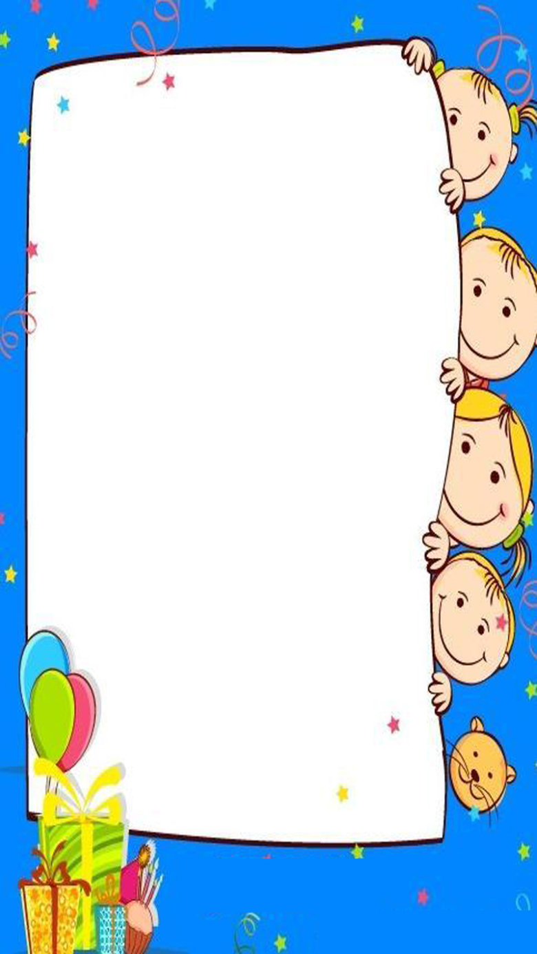 卡通蓝色h5边框背景素材