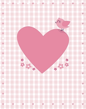 矢量卡通手绘心形格子纹理背景素材