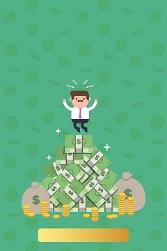 扁平金钱商务金融背景