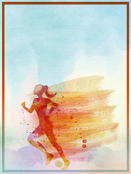 蓝色创意春季运动踏青背景素材