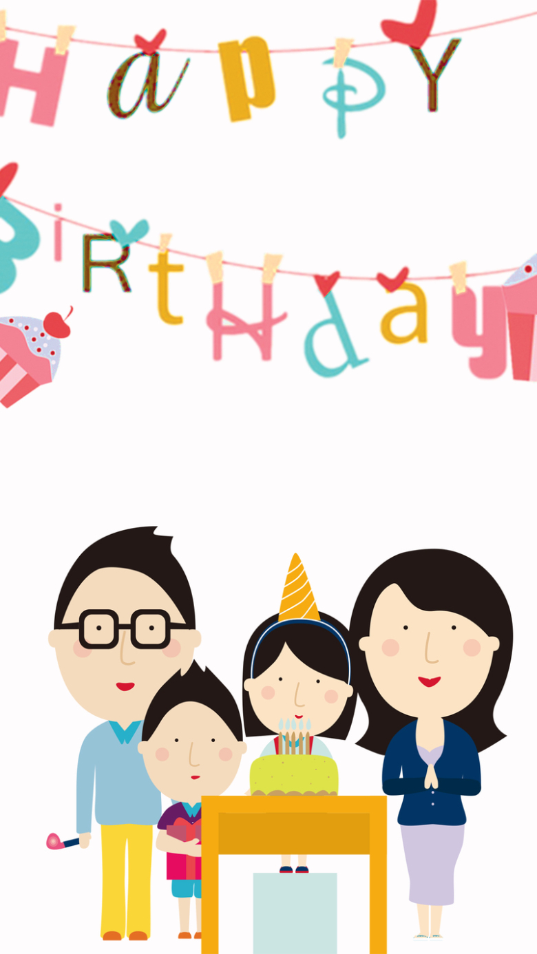 卡通生日快乐庆祝h5背景