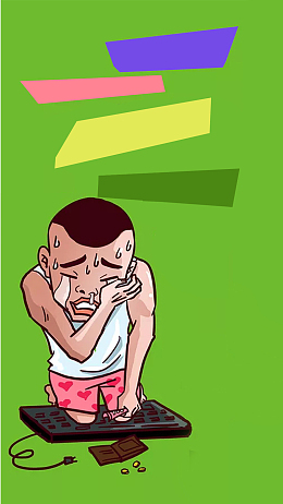 简约恶搞卡通H5背景图