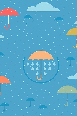 简约浪漫卡通下雨背景