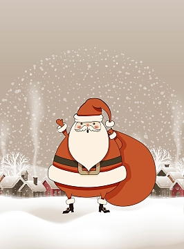 矢量卡通圣诞老人圣诞节背景素材