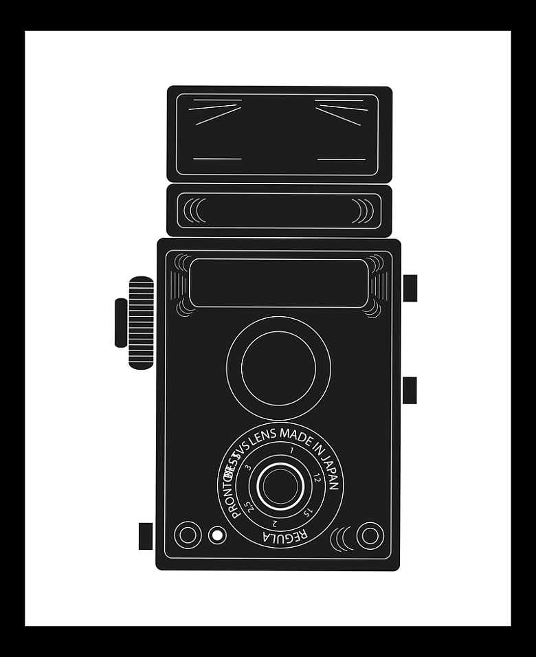 古董相机复古个性创意黑白卡片背景