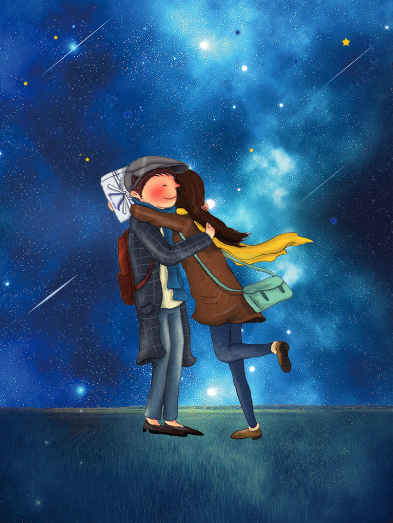 情人节拥抱背景素材