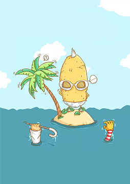 土豆和椰树海报设计