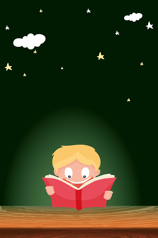 矢量卡通学生学习读书海报背景