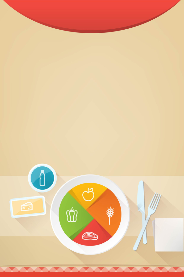 扁平化饮食均衡配餐比例海报矢量背景