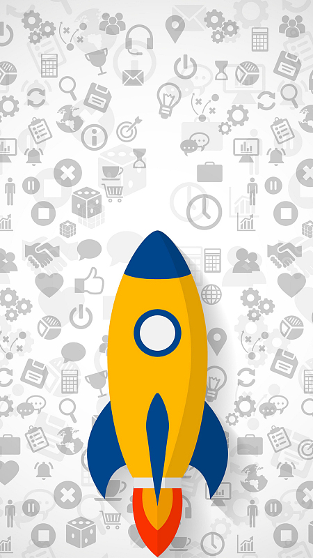 扁平卡通h5背景(1472x2208)png航天火箭海报背景素材(2100x2977)psd