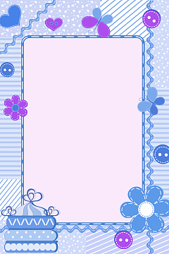 蓝色插画简约童趣儿童节背景素材