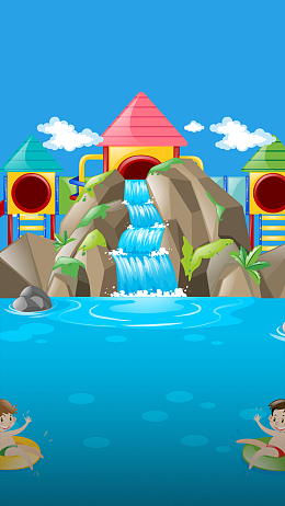 卡通夏日度假休闲H5背景