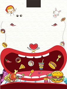 美食节美食大作战矢量海报背景模板