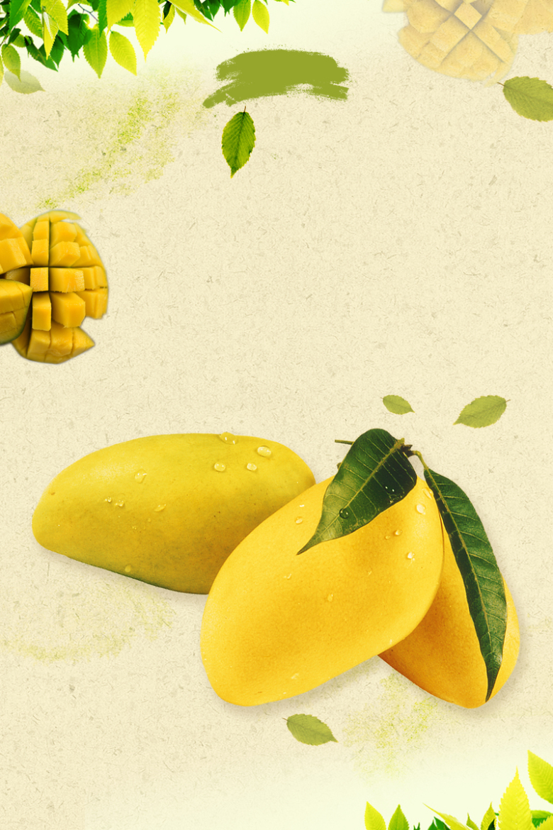 芒果水果海报背景免抠素材免费下载_觅元素51yuansu.com