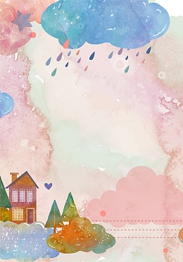 手绘下雨天广告背景