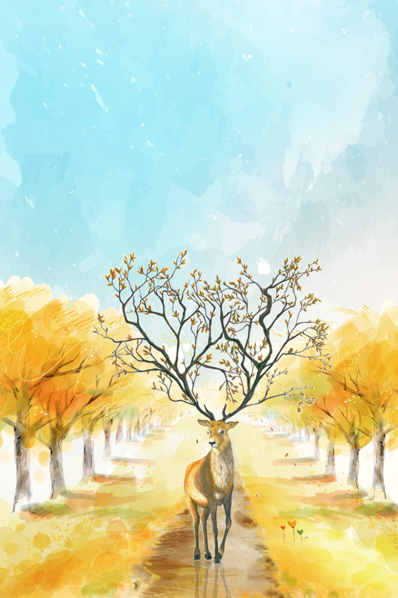 邂逅秋天海报背景素材