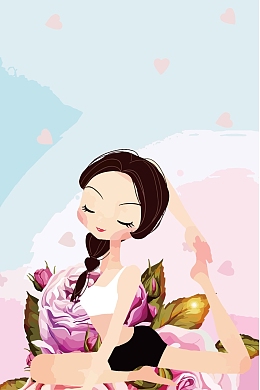 手绘瑜伽美女瑜伽文化