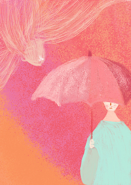 手绘暗恋治愈系插画海报