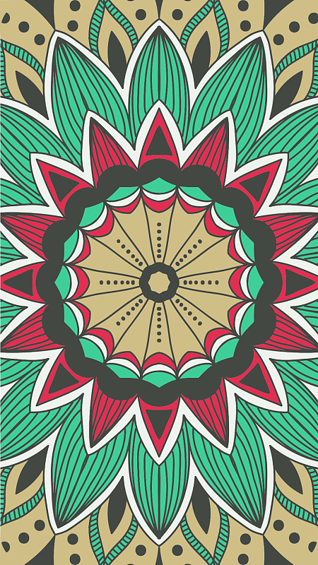 万花筒复古花纹卡片