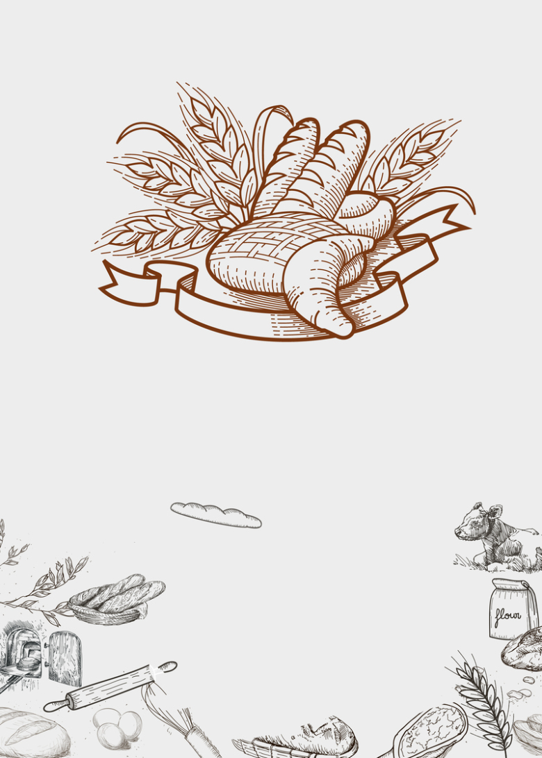 手绘面包海报背景素材