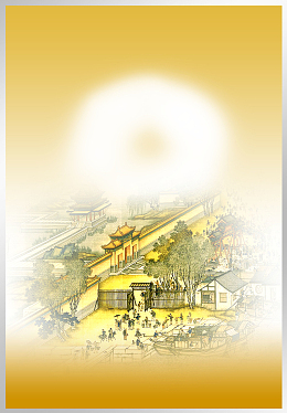 古典手绘国画茶叶海报背景模板